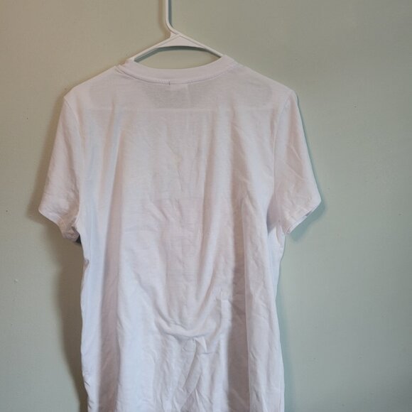 Snoopy Peanuts Shirt Women's Large Short Sleeve T-Shirt White Floral NWOT - Picture 4 of 4